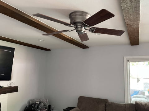 Family room ceiling fan installation by Sloan Electric, LLC