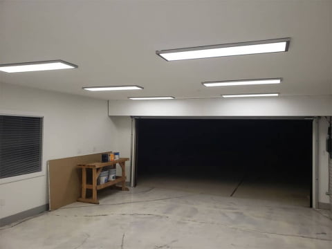 Garage lighting installation by Sloan Electric, LLC
